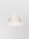 Borsalino Stylish Hat With Bow And Ribbon Detail In White
