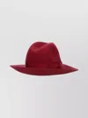 Borsalino Stylish Wide Brim Hat With Bow Detail In Red