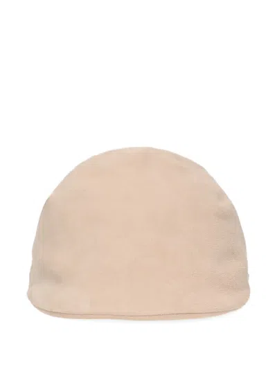 Borsalino Suede Flat Cap In Neutral
