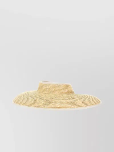 Borsalino "sunshine Visor" Straw Hat In Yellow