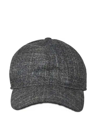Borsalino Textured Baseball Cap In Black