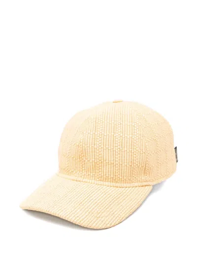 Borsalino Textured Cotton Baseball Cap In Neutral