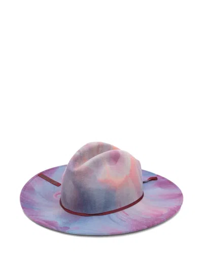 Borsalino Tie-dye Hat In Purple