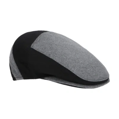 Borsalino Two-toned Vincenzo Soft Flat Cap In Grey_and_black