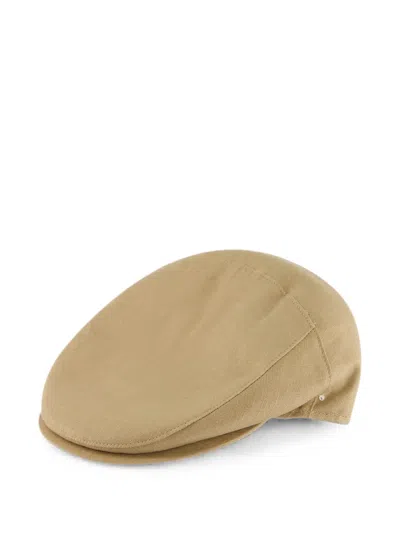 Borsalino Vincenzo Linen Flat Cap In Brown