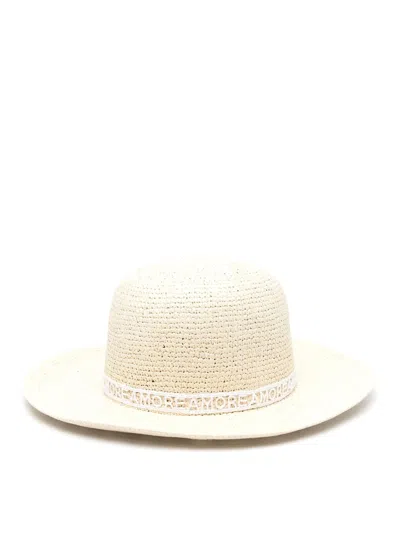 Borsalino Violet Crochet Panama Hat In Blanco