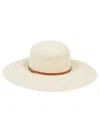 Borsalino Wide Brim Straw Hat With Woven Texture In Beige