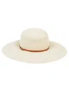 Borsalino Wide Brim Straw Hat With Woven Texture In Beige