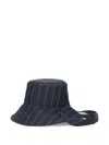 Borsalino Vitti Striped-pattern Hat In Blue