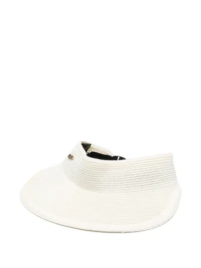 Borsalino 로고 아플리케 모자 In White