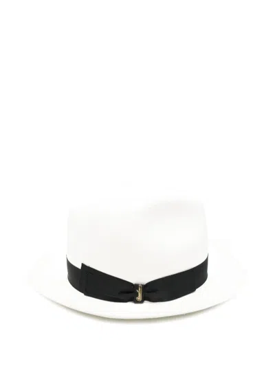 Borsalino White Logo Fedora Hat