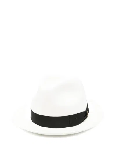 Borsalino White Logo Fedora Hat