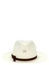 Borsalino 'medea' Perforated Ribbon Band Wide Brim Hat In White