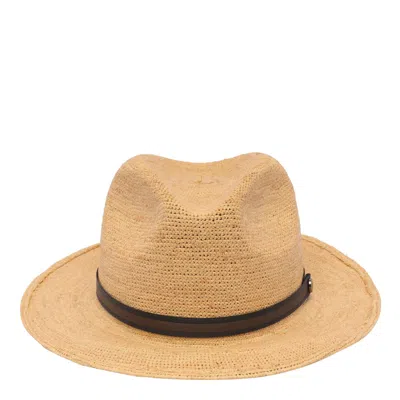 Borsalino Wide Brim Hat In Beige