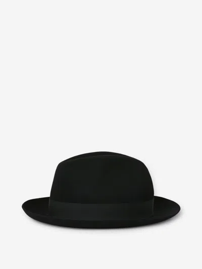 Borsalino Wide Brim Hat In Black