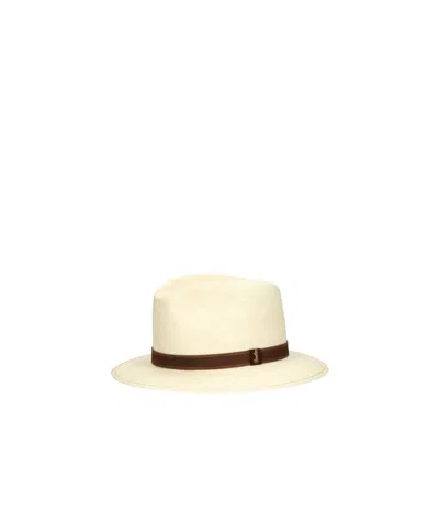Borsalino Interwoven Sun Hat In Beige