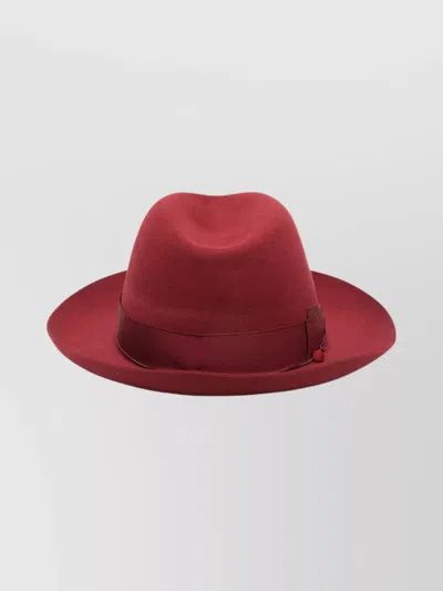 Borsalino Wide Brim Hat Ribbon Band In Brown