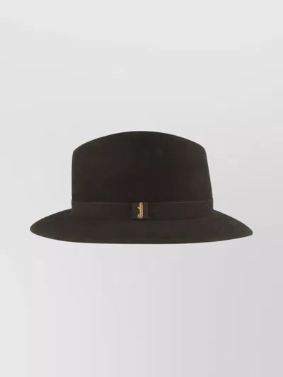 Borsalino Wide Brim Hat Ribbon Band In Brown