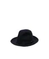 Borsalino Ribbon Band Wide Brim Hat With Small Bow In Black