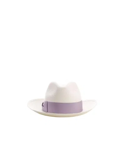 Borsalino Wide-brim Straw Hat In White