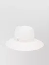 Borsalino Wide Brim Straw Hat With Ribbon Detail In White