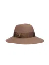 Borsalino Wide-brimmed Claudette Felt Hat With Logo Band In Brown