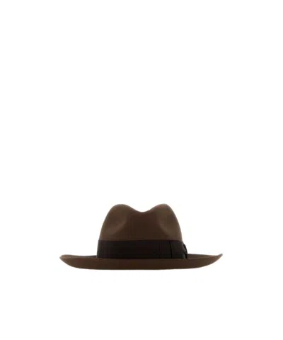Borsalino Wide-brimmed Hat In Brown