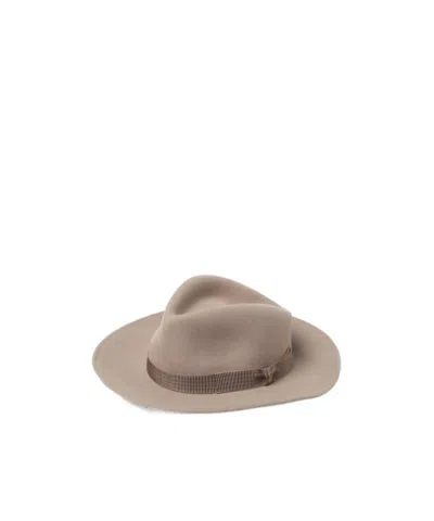 Borsalino Wide-rimmed Hat In Nude