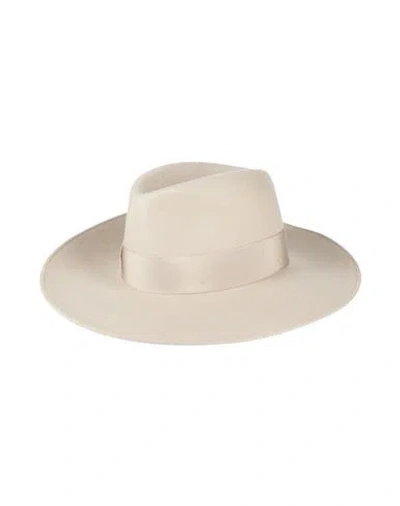 Borsalino Woman Hat Beige Size 7 Wool