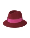 Borsalino Woman Hat Burgundy Size 7 Wool In Red