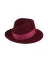 Borsalino Woman Hat Burgundy Size M Wool In Red