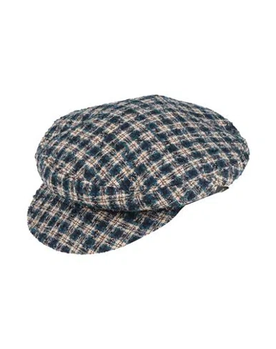 Borsalino Woman Hat Deep Teal Size L Virgin Wool, Cotton, Polyamide, Mohair Wool In Multi