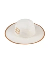 Borsalino Woman Hat Ivory Size L Cotton, Linen