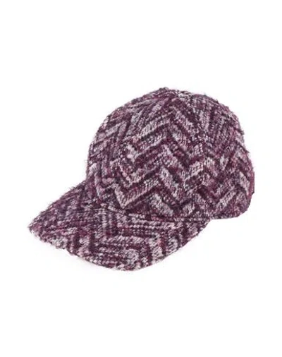 Borsalino Woman Hat Mauve Size 7 ¼ Mohair Wool, Virgin Wool, Polyester, Cotton, Polyamide In Purple