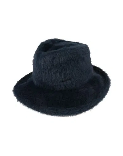 Borsalino Woman Hat Midnight Blue Size L Polyamide, Polyester In Pattern