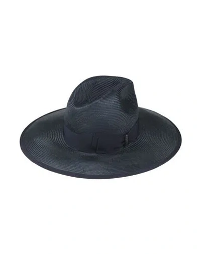 Borsalino Woman Hat Navy Size L Straw In Blue