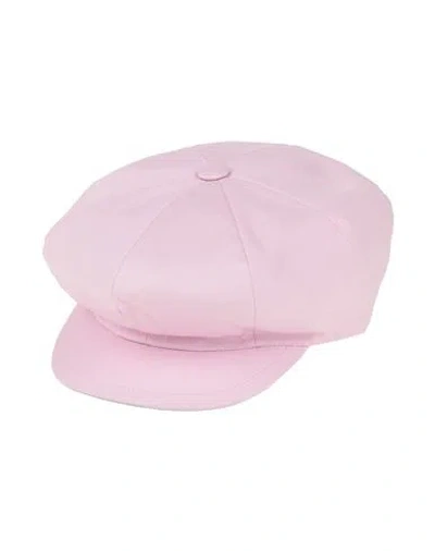 Borsalino Woman Hat Pink Size 7 ⅜ Cotton, Polyurethane, Elastane