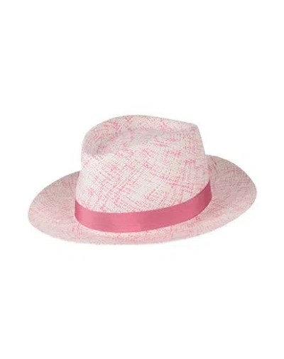 Borsalino Woman Hat Pink Size M Paper Yarn