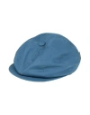 Borsalino Woman Hat Slate Blue Size 7 ¼ Cotton, Polyurethane, Elastane In Blue