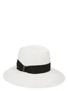 Borsalino Wide Brim Straw Hat With Black Band In Black