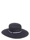 Borsalino Braided Paper Hat In Blue