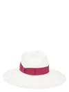Borsalino Sophie Wide Brim Straw Hat In Red
