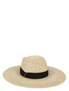 Borsalino Natural Black Sophie Straw Hat In Black