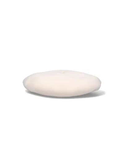 Borsalino Basco Lana Wool Beret In Cream