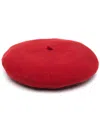 Borsalino Soft Textured Wool Knit Basque Hat In Red