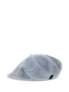 Borsalino Grey Basque Solid Beret Hat In White