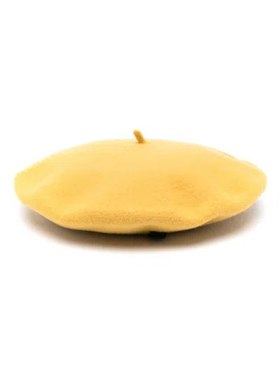 Borsalino Wool Basque Hat In Yellow