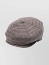 Borsalino Wool Cap With Button Top And Stitching In Brown