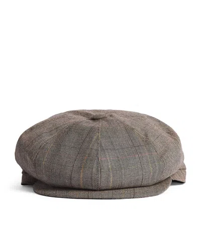 Borsalino Wool Cesare Flat Cap In Gray