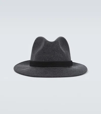 Borsalino Fedora-hut Aus Gefilzter Wolle In Grau